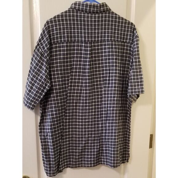 Treffer Mens Casual Career Travel Plaid Short Sleeve Button-Up Shirt Size Medium - Picture 2 of 4
